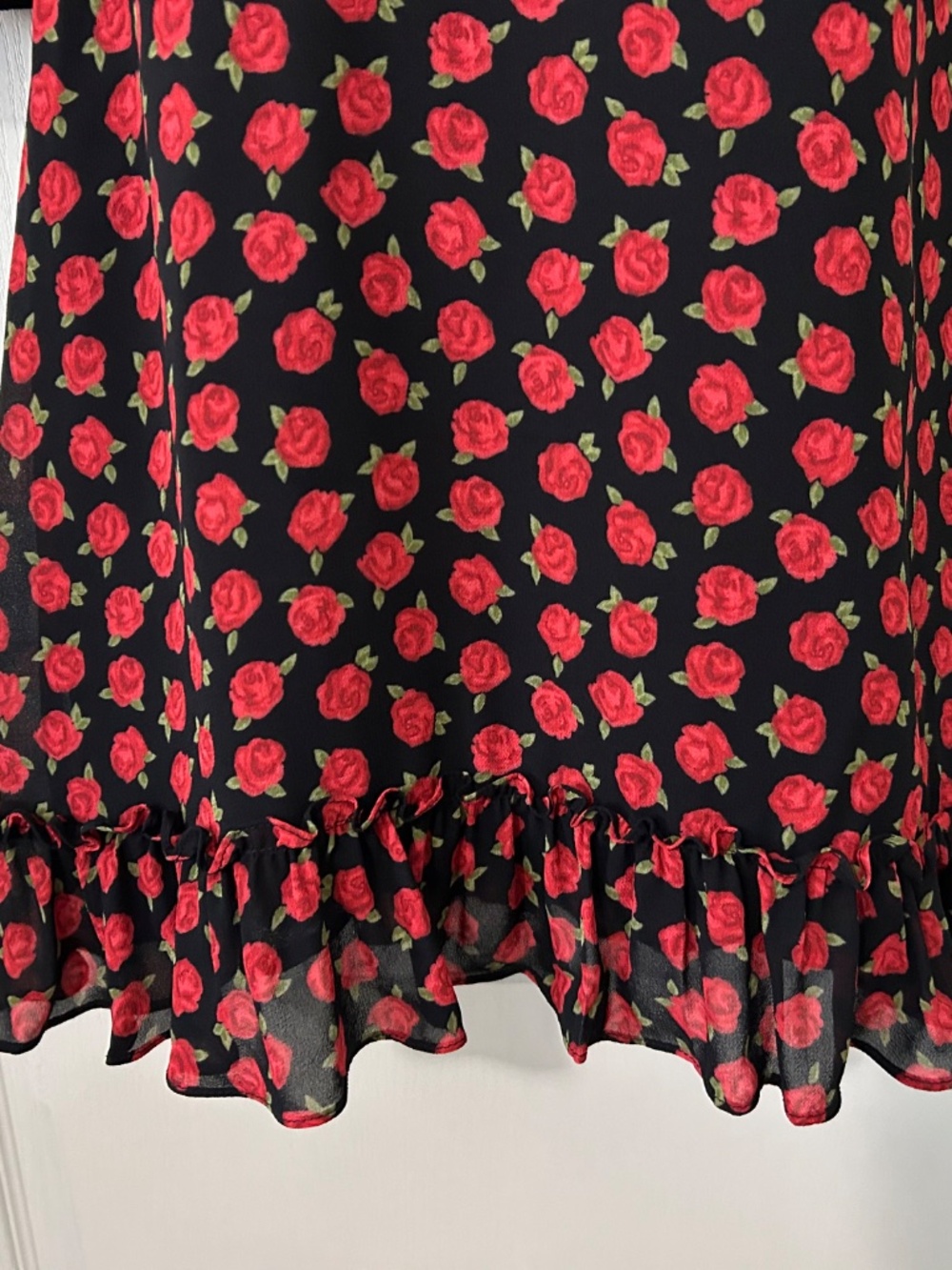 Dress Reformation Anthro Red Roses Ruffles Romantic - Picture 6 of 13